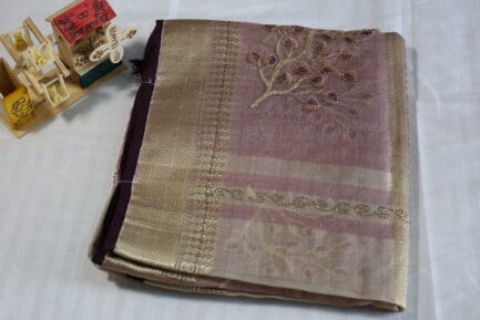 Khada Kapda Silk Border Saree in pink color