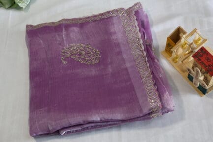 Jimmy Choo Golden Zari Saree beautiful purple color