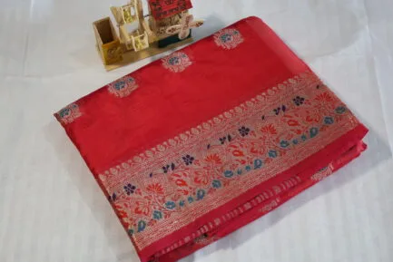 Banarasi Saree red color with beautiful bg