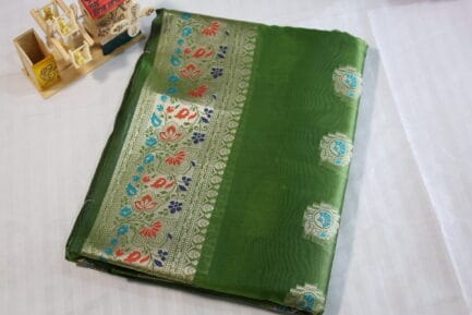 Banarasi Saree green color