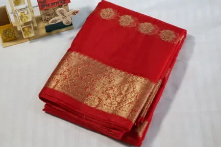 Pure Saree in red color beautiful wrap