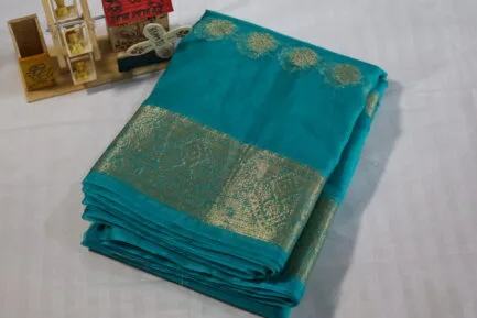 Pure Saree in light blue color