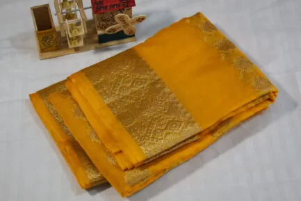 Pure Saree in yellow color