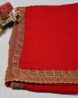 Georgette Golden Zari Border Saree