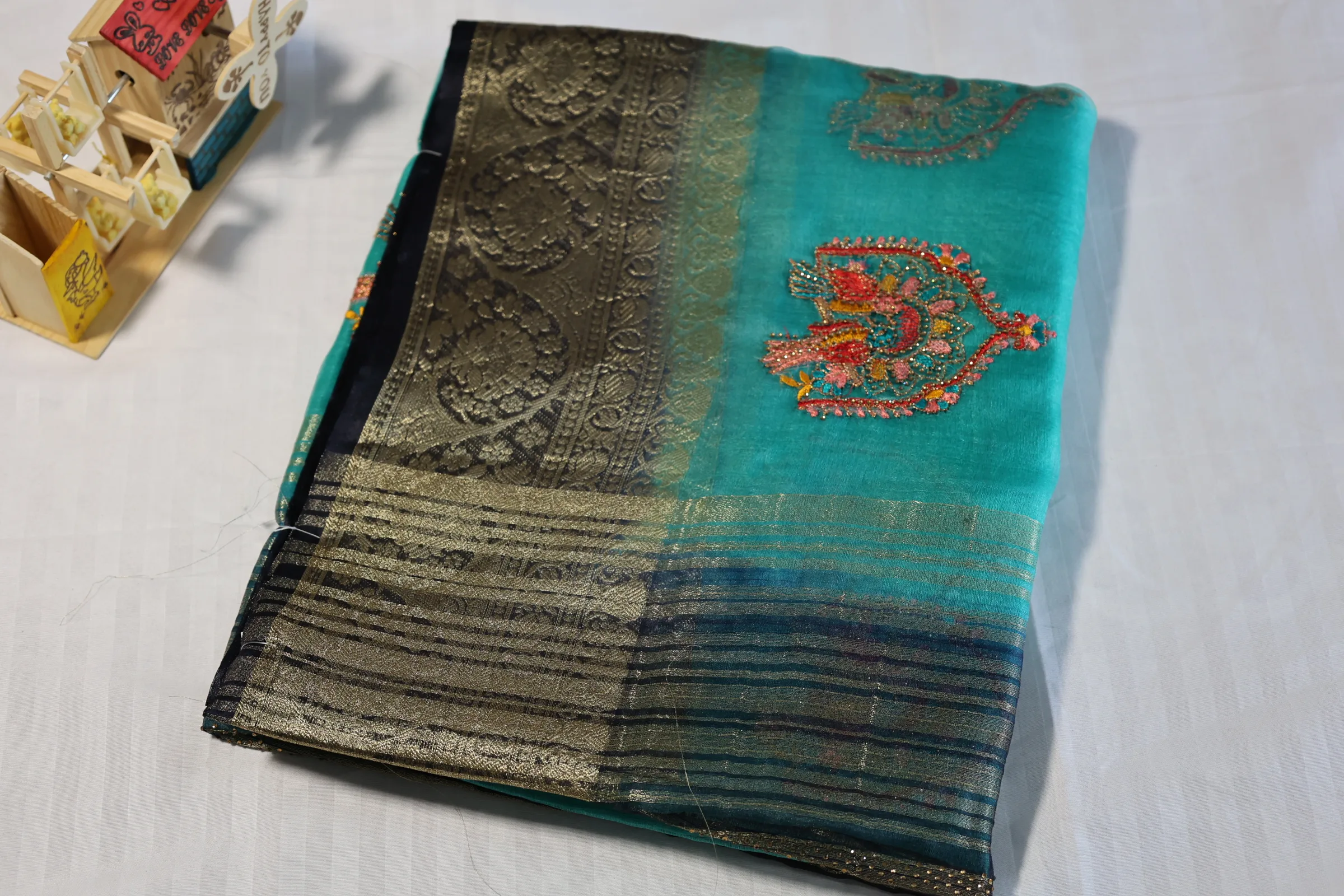Banarasi Traditional Work Saree light blue color