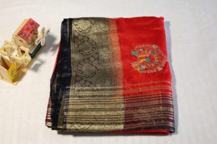 Banarasi Traditional Work Saree red color
